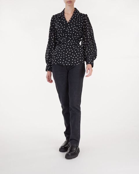 Skjorta Printed Light Crepe Wrap Svart 2