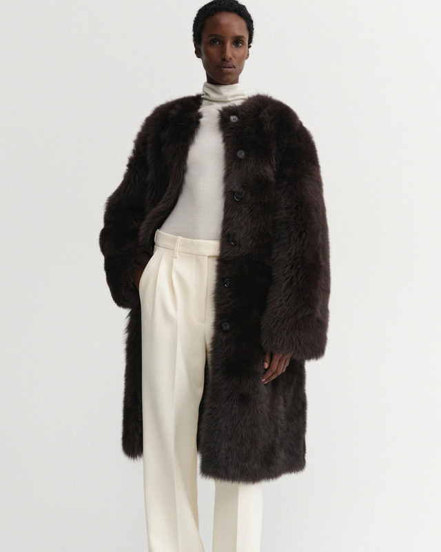 Almada Frakke Gemma Fur Leather Chocolate M