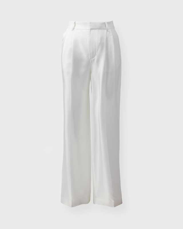 LISA YANG Trousers Wide Leg Tailored Silk Creme 2 (M-L)