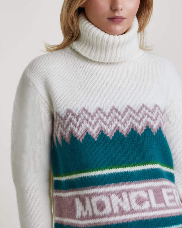 Moncler Sweater Dolcevita Wool Polo Offwhite S