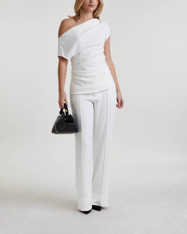 Proenza Schouler Byxor Weyes In Matte Viscose Crepe Vit US 2 ( EUR 34)