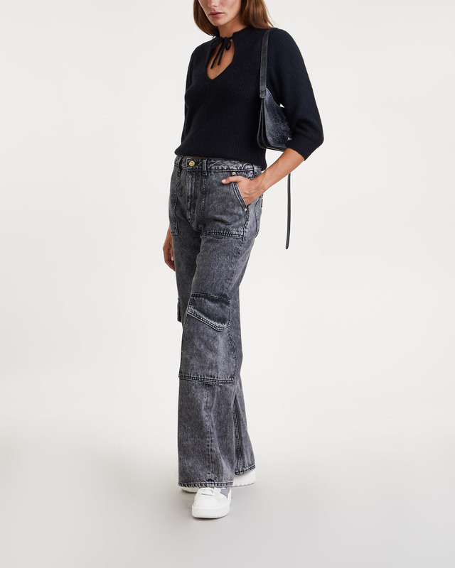 Ganni Topp Soft Wool Short Sleeve Svart XS