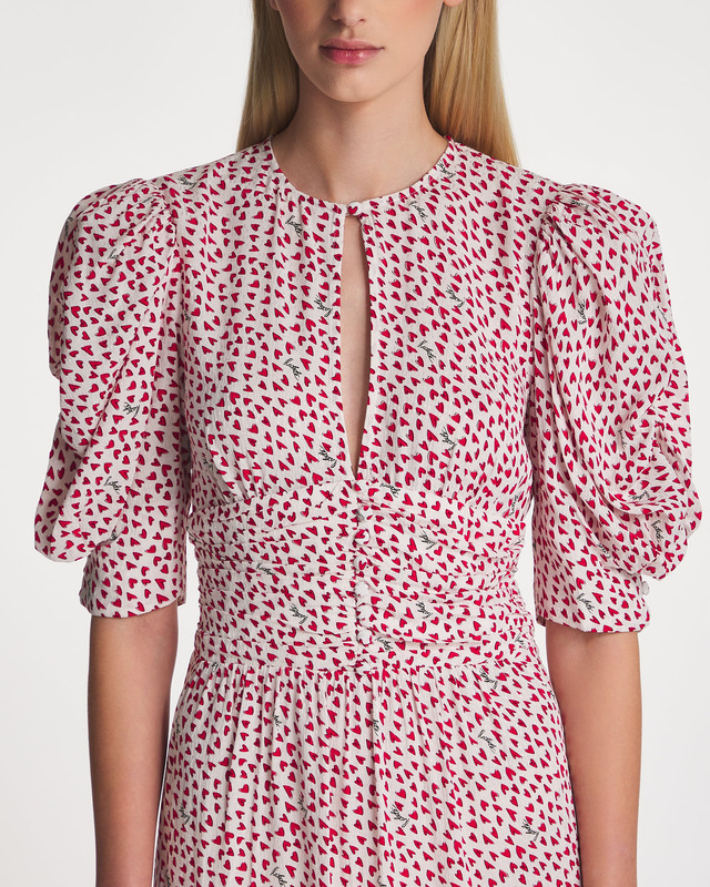 ROTATE Birger Christensen Maxi Klänning Printed Flowy Vit/rosa 42