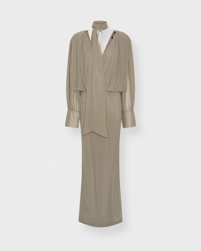 ROTATE Birger Christensen Klänning Chiffon Long-Sleeve Maxi 40