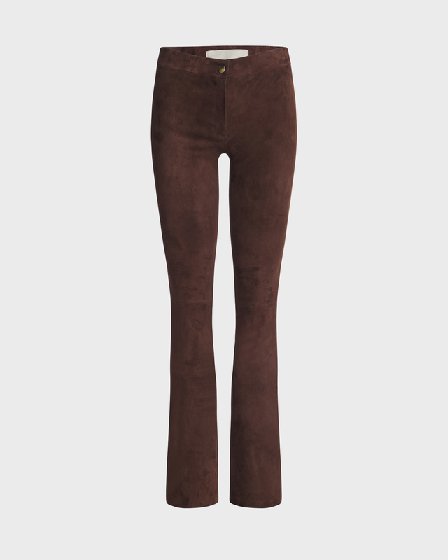 Wakakuu Icons Byxor Izzy Stretch Leather Suede Brun 38