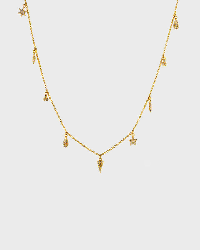 CBYC Necklace 9-Charm Gold Gold ONESIZE