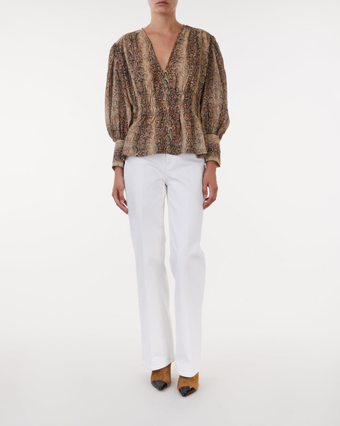 Blus Printed Light Crepe Smock Snake 2