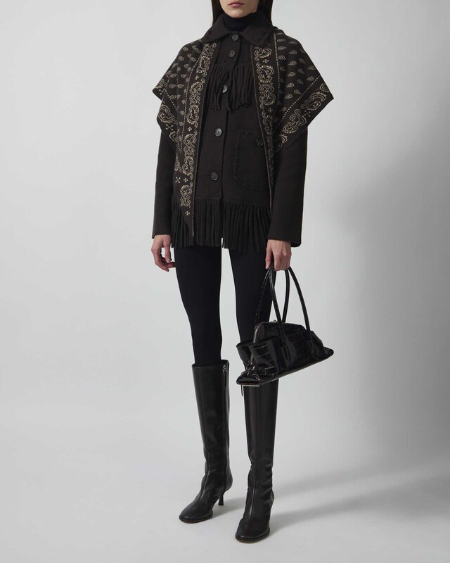 Guest In Residence Jacket Western Fringe Dark Brown L
