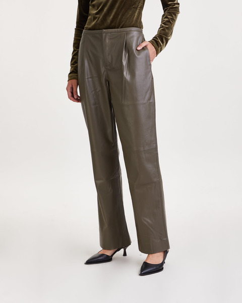 Byxa Faux Leather Straight Leg Wood 1
