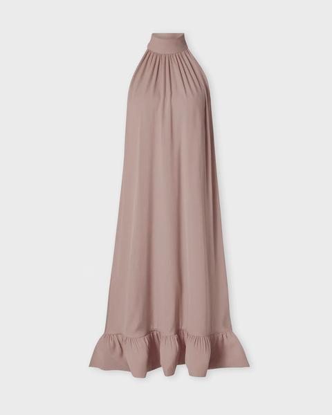 Klänning Sabrina Ruffle Midi Taupe 1