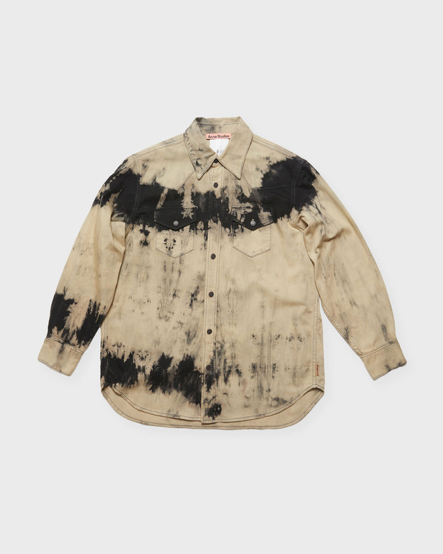 Acne Studios Shirt Denim Relaxed Tie Dye Svart/beige  S