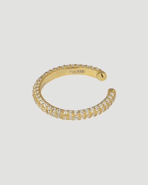 Earring Multi Stone Ear Cuff Vit/guld ONESIZE 1