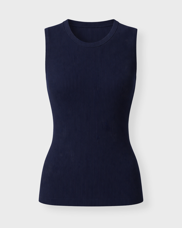 Andiata Top Griet Rib-Knit Navy S