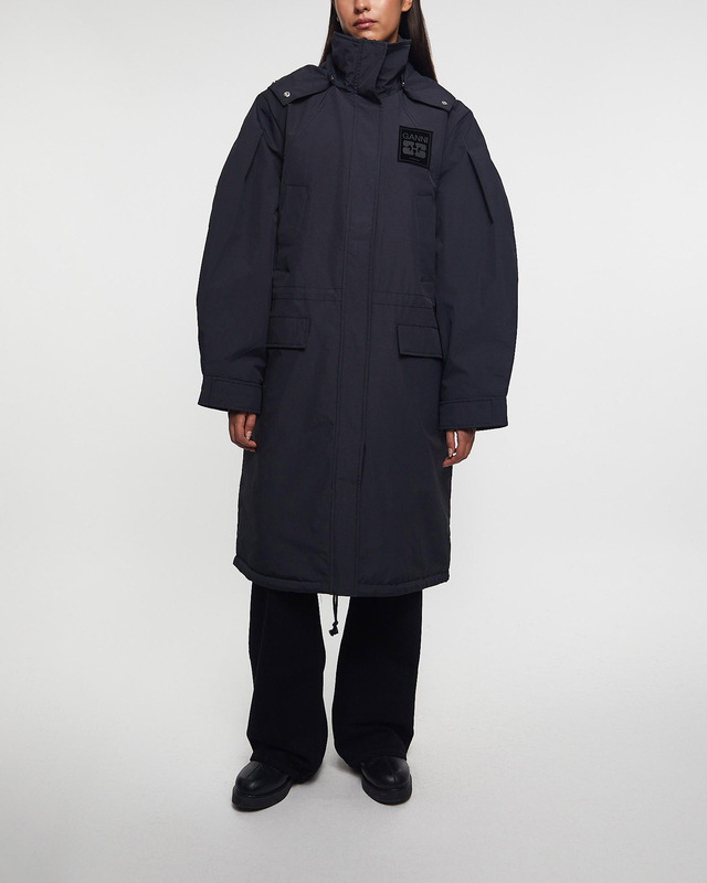 Ganni Coat Ripstop Tri-Layer Parka  Phantom  38