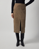 ROTATE Birger Christensen Skirt Suede Midi Pencil Beige 36