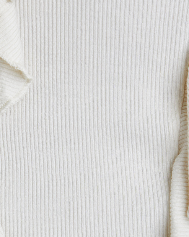 Acne Studios T-Shirt Ribbed Ruffle Ecru L