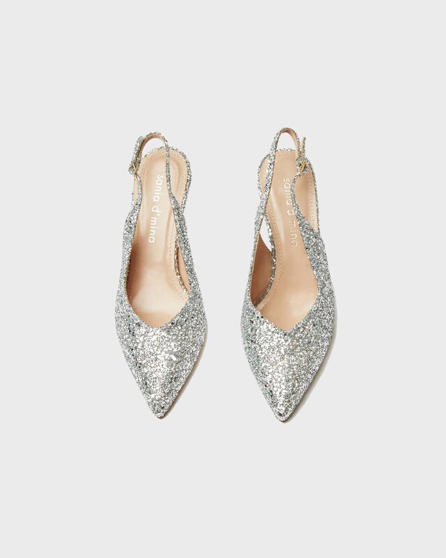 sania d'mina Heels Elena Glitter Silver EUR 36