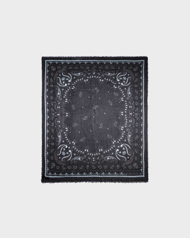 Zadig & Voltaire Scarf Delta Bandana Cotton Black ONESIZE