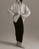LEONÍ Jacket Lore Wool Silk Sculptural Ivory 34