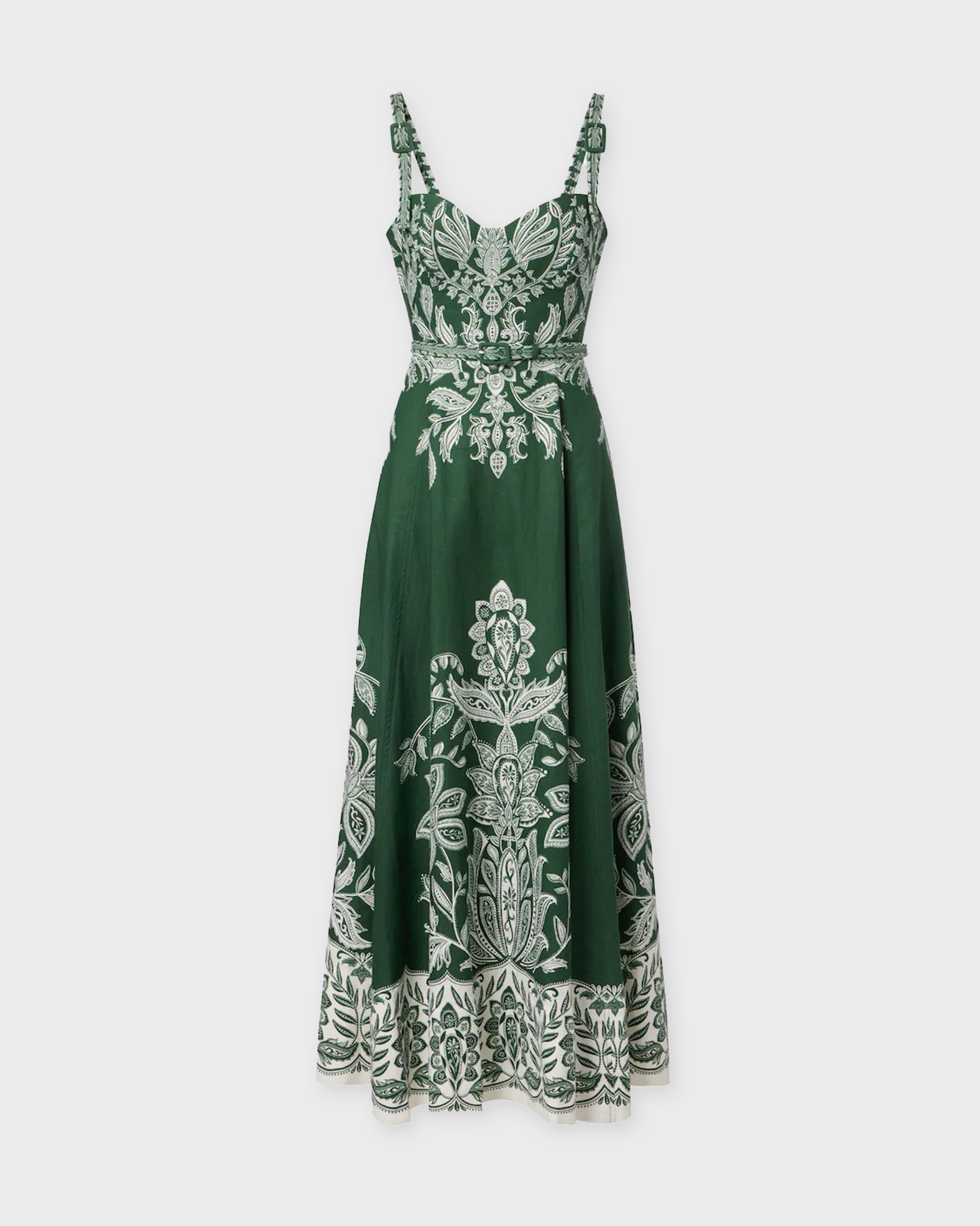 Farmrio Women's Green Miranda Belt Buckles Maxi Dress Grön Xs