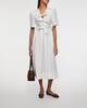 GANNI Klänning Washed Stretch Cotton Strap Midi Vit 40