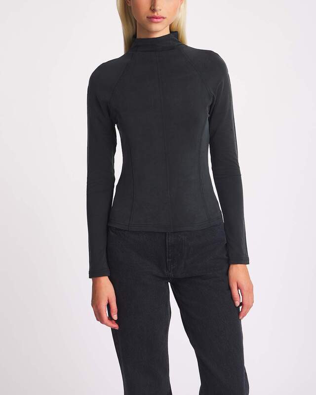 HOPE Topp Fitted Mockneck Washed black 34