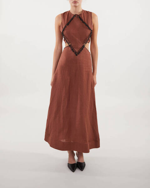 Klänning Hemp Two Piece Brun/orange 1