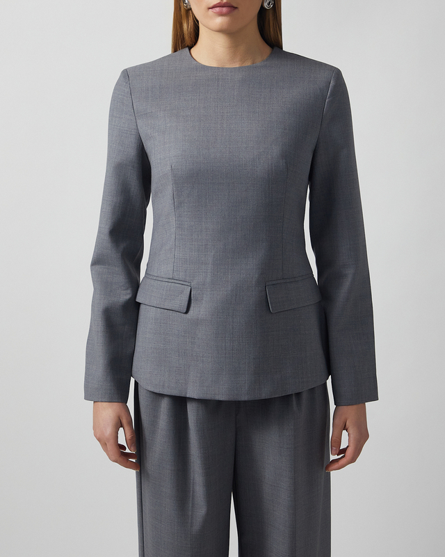 Malina Blus Athina Tailored Long Sleeve Grå 34