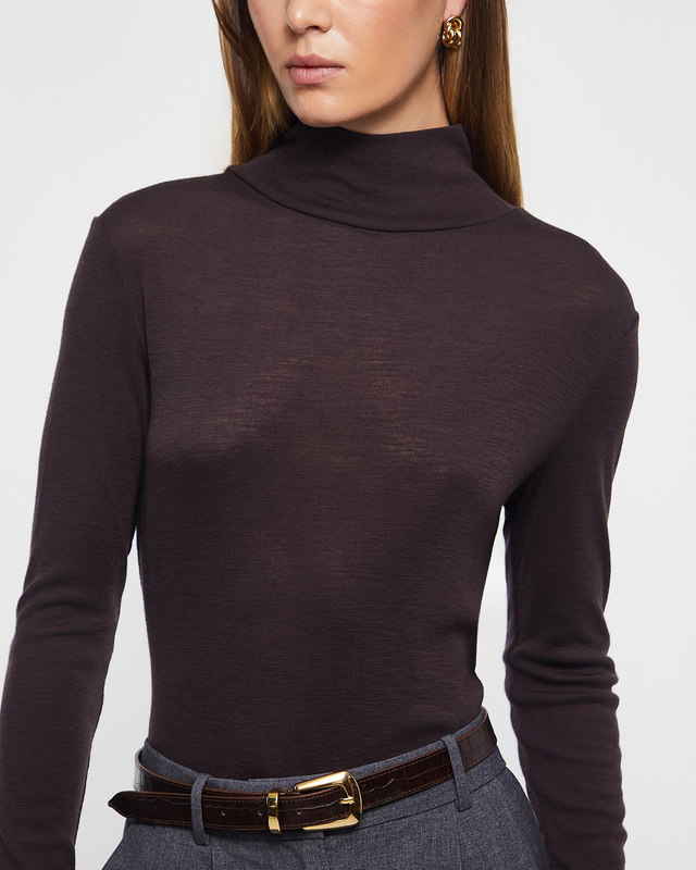 Wakakuu Icons Tröja Turtleneck Merino Wool Mörkbrun M