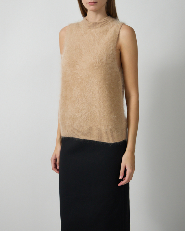 Soft Goat Tanktop Brushed Camel M