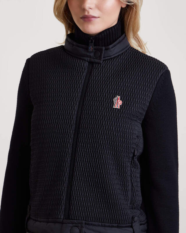Moncler Grenoble Kofta Tricot Wool Zip-Up Svart M