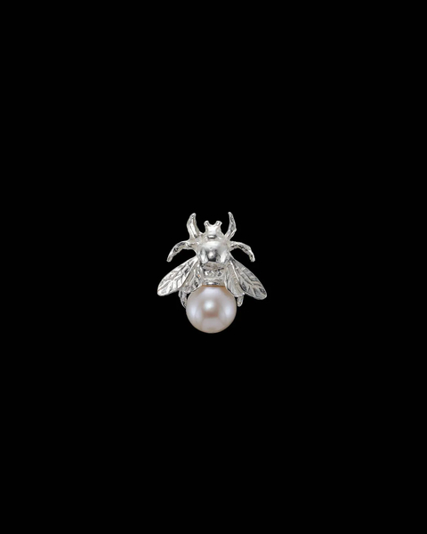 Earrings Bumblebee Pearl Silver ONESIZE 1