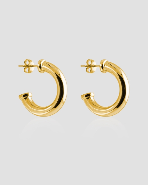 Earrings Plate Chunky Hoops S Gold ONESIZE 1