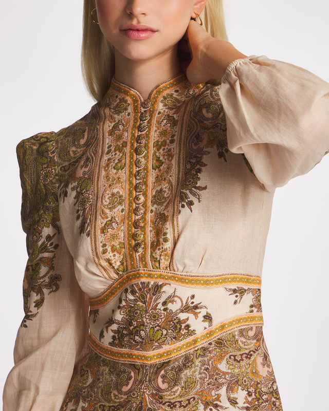 Zimmermann Dress Natura Buttoned Midi Ljusrosa 0 (XS-S)