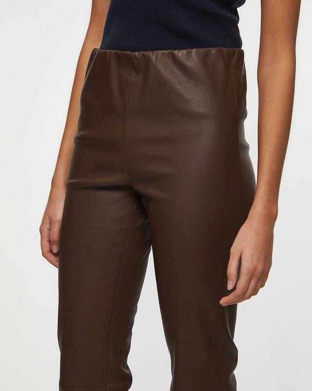 By Malene Birger  Florentina Trousers Long Leather Brown 38