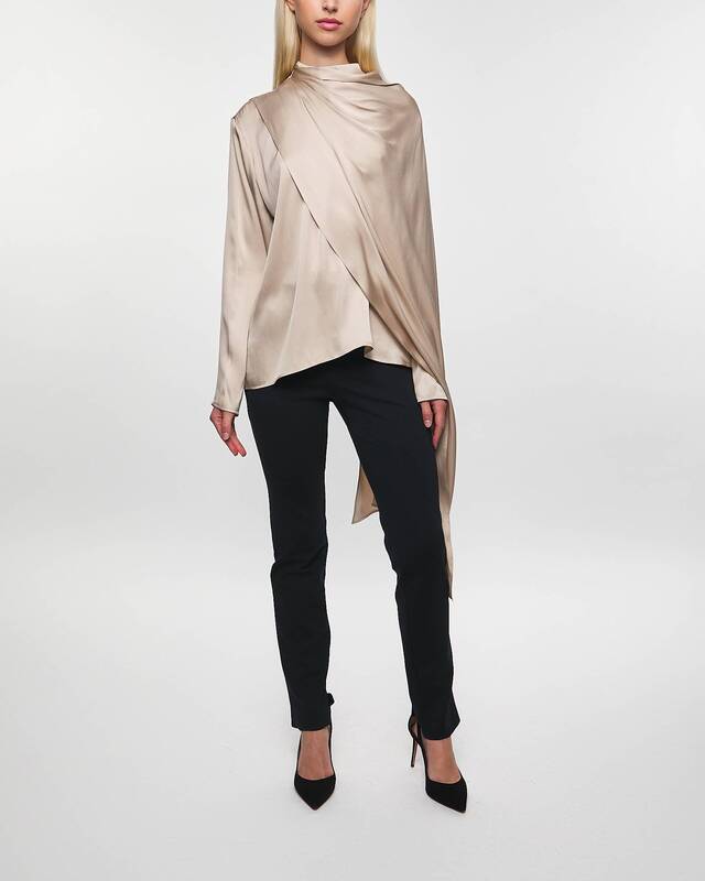 Magda Butrym Blus Cape-Effect Silk Beige FR 40 (EUR 38)