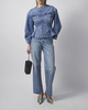 Frame Jacket The Nipped Collarless  Light blue wash S