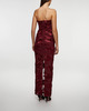 ROTATE Birger Christensen Klänning 3D Mesh Maxi Burgundy  38