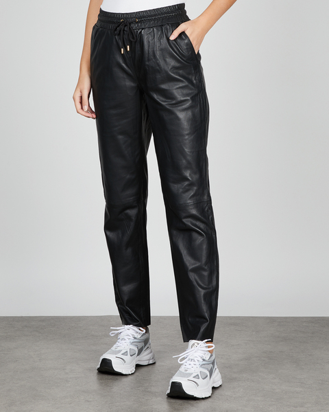 Leather Trousers Rose  Noir 1