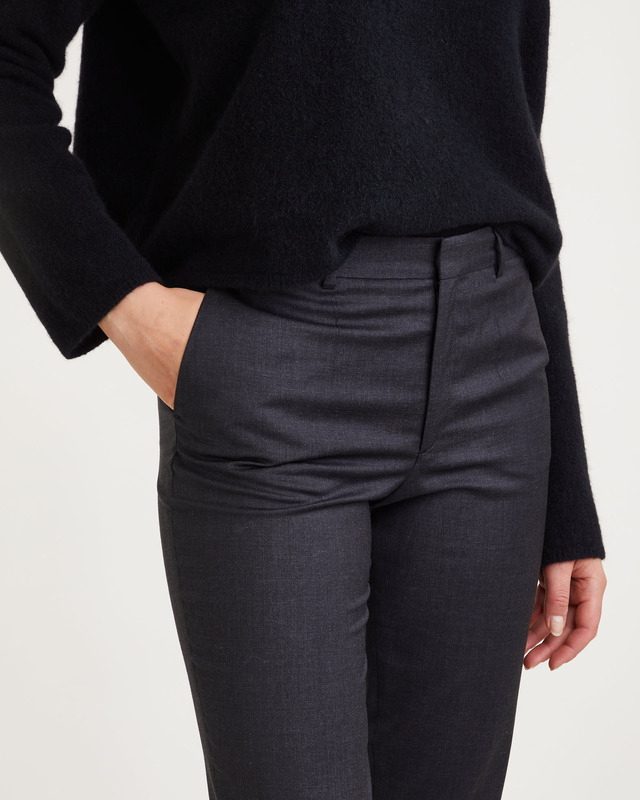 Filippa K Byxa Emma Cropped Wool Anthracite 40