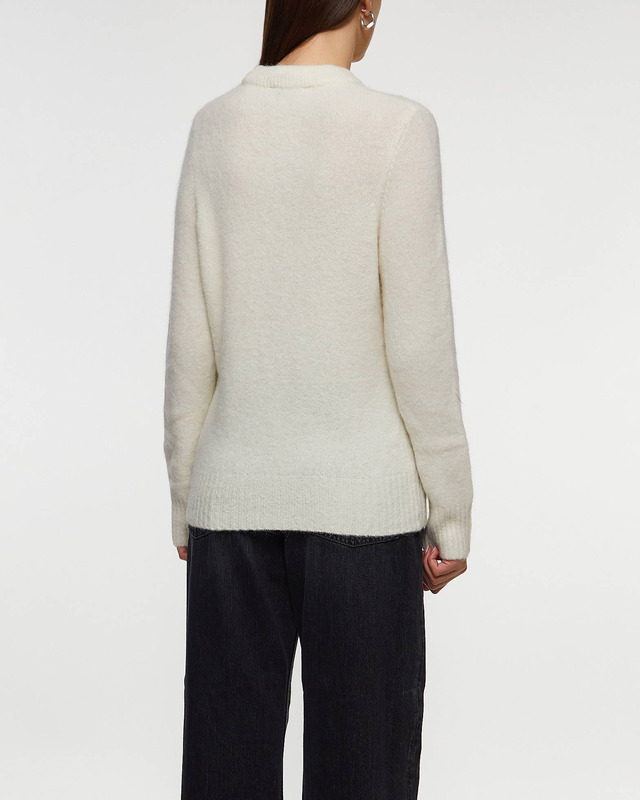 GANNI Tröja Brushed Alpaca O-Neck Egret L