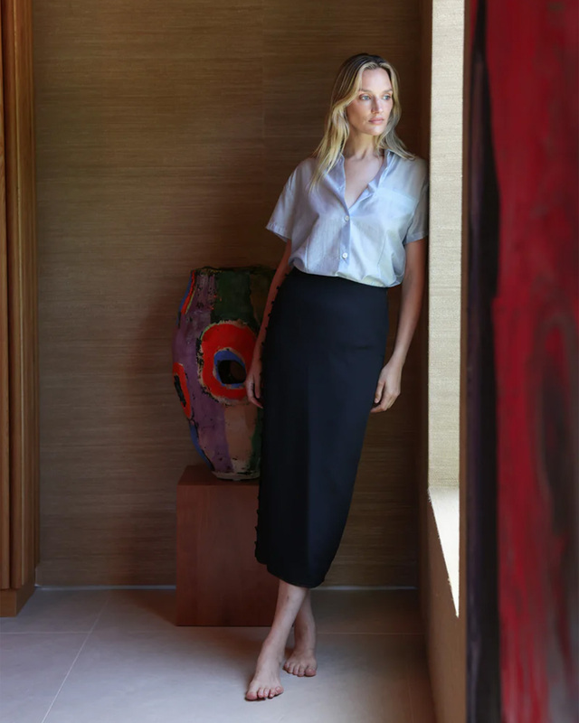 LEONI Kjol Aeren Double Viscose Svart 38