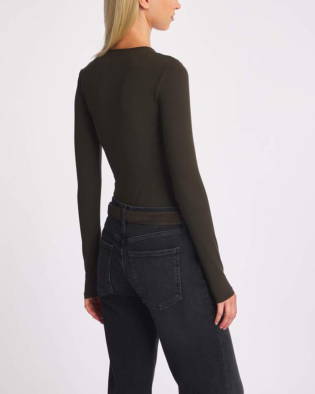 AGOLDE Bodysuit Aura Long Sleeve Olivgrön M