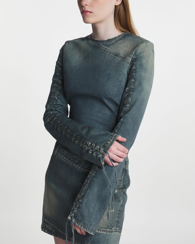 Acne Studios Dress Printed Denim Blå 40