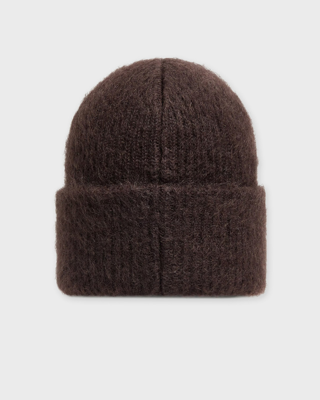 Moncler Mössa Logo Mohair Wool Blend Brun ONESIZE