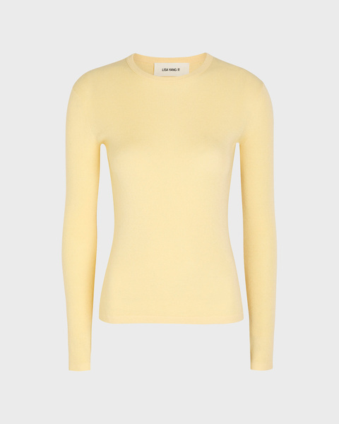 T-Shirt Long Sleeve Vivian Cashmere Ljusgul 1