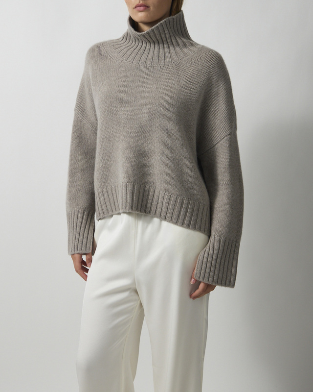 Soft Goat Genser Girlfriend Turtleneck Greige XL