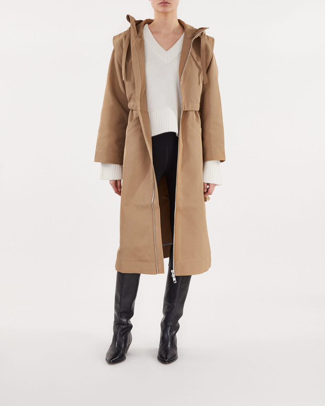 Ganni Coat Heavy Twill Oversized  Beige/brun XXS/XS