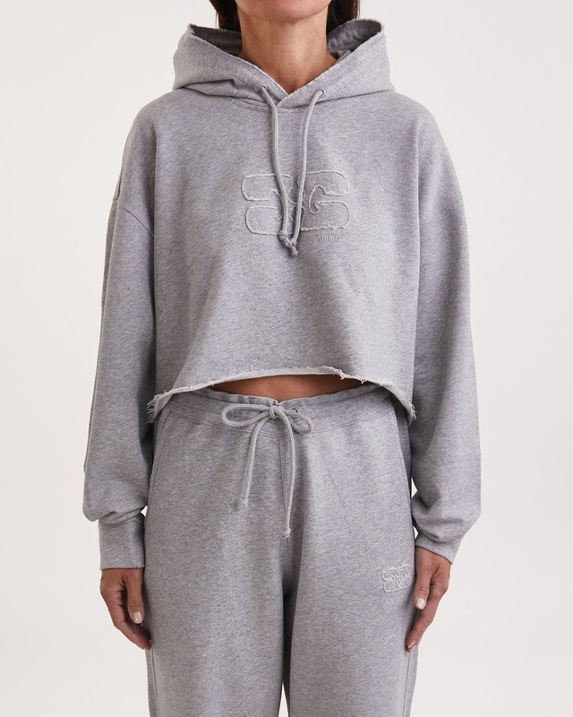 Ganni Hoodie Isoli Cropped Paloma melange S-M