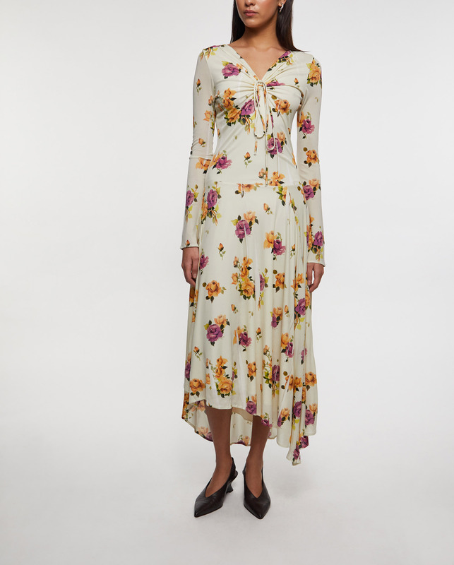 Acne Studios Klänning Asymmetrical Midi Print  Rosa/lila L